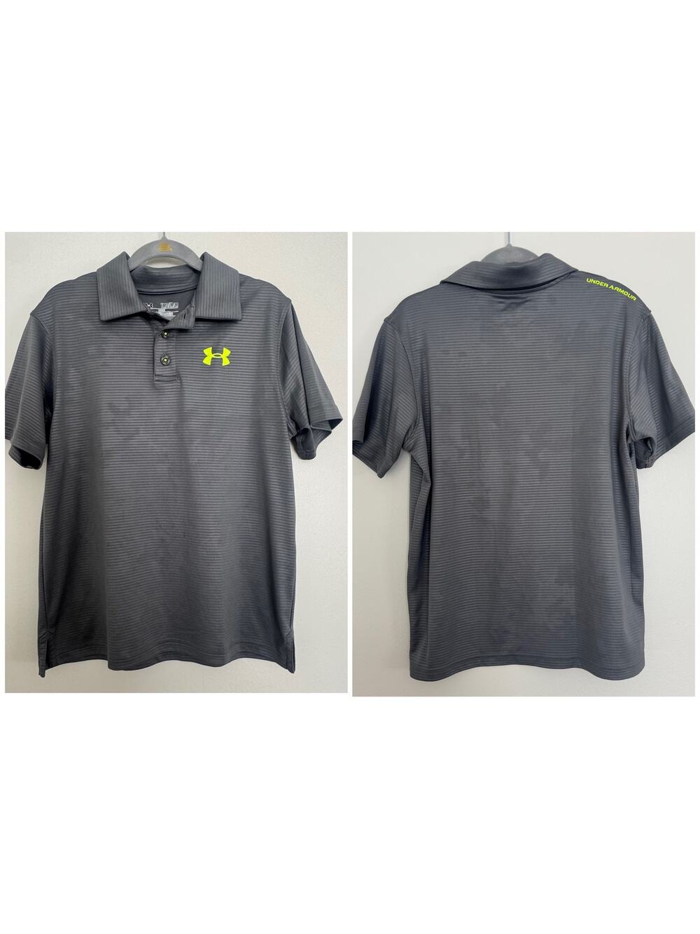 Under Armour Loose Fit, Heatgear Polo in 'Wavey' Gray
